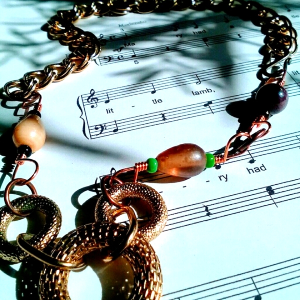 Handmade Upcycled Assemblage Style Chain Choker